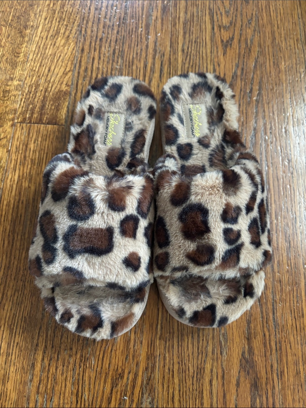 Leopard Fur Slide Slippers